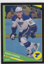 13/14 O-PEE-CHEE..DAVID PERRON..BLACK RAINBOW../100..CARD # 124..BLUES