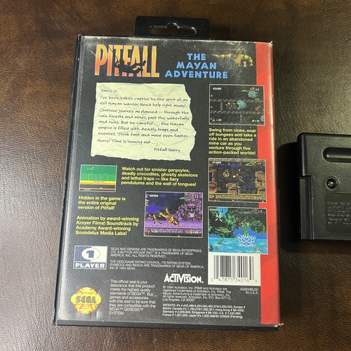 Pitfall Mayan Adventure Sega Genesis with Case + Hang Tab No Manual - Picture 5 of 8