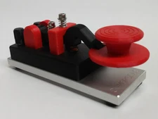 Red Camelback Morse Code Key W/ Chip And Aluminum Base