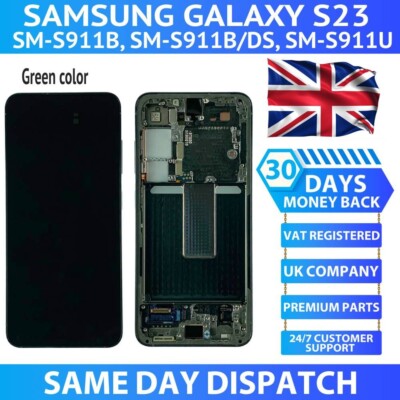 Für Samsung Galaxy S23 SM-S911 TFT LCD Bildschirm Display Digitizer + Rahmen Grün