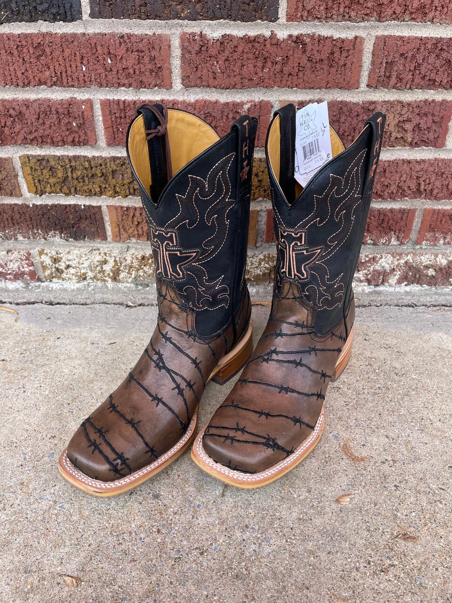Barbed wire cowboy boots cheap