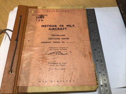 RAF Air Publication AP2210JTSN Travelling Service Notes for Meteor FR Mk9 - 第 1/12 張圖片