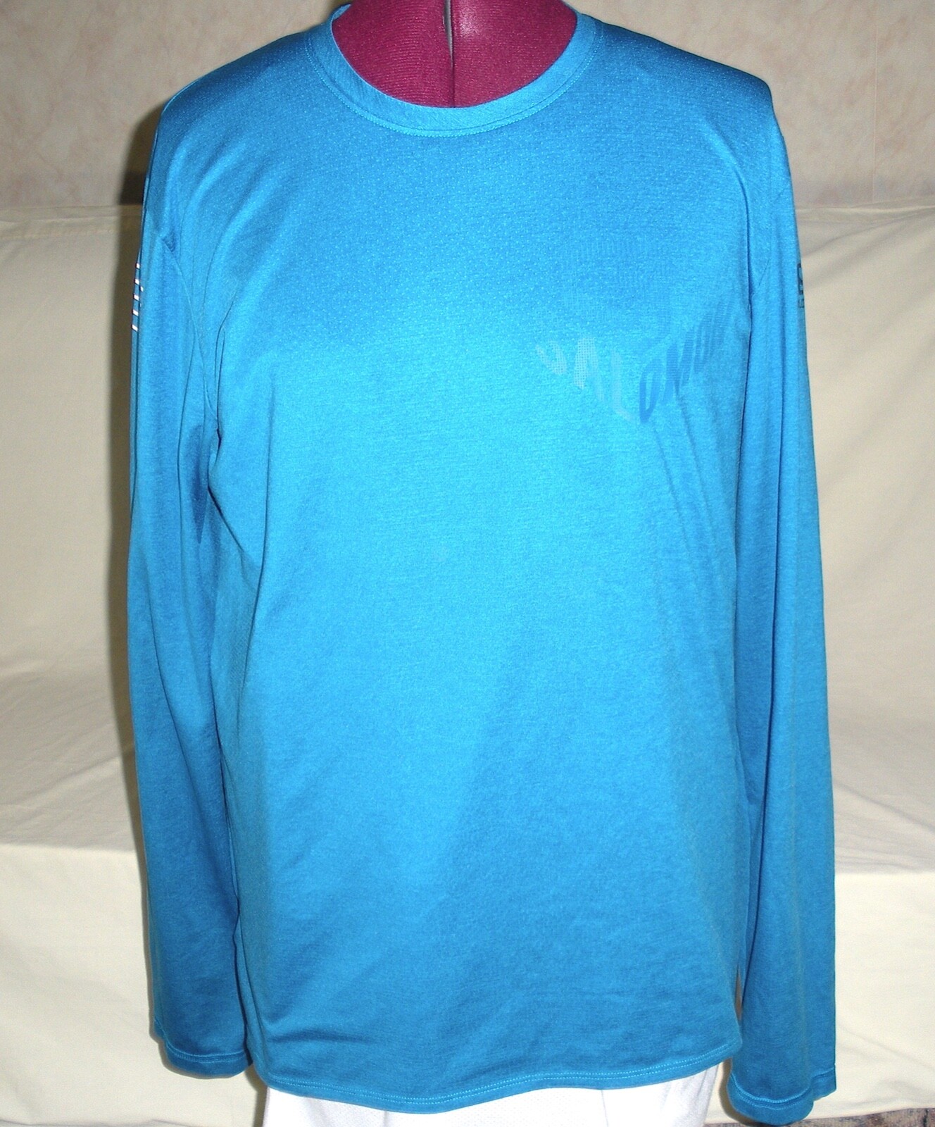 Salomon Camicia Asciutto Advanced Skin Active da uomo L S blu verde acqua taglia M CONDI in perfette condizioni