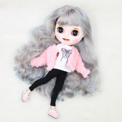 12'' Blyth Custom Doll Long mixed hair with special makeup smile mouth