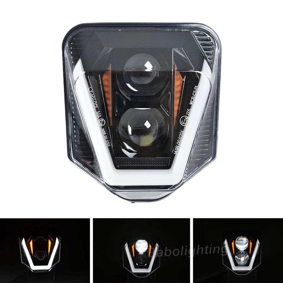 LED Headlight with Hi/Low Beam DRL For 2024 Husqvarna FE TE 250 350 450 501 701 - Image 2 of 4