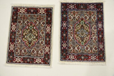 2 x Handgeknüpfter Orientteppich Moud   Auto Fußmatten( 60 X 40 CM)   Neu Top