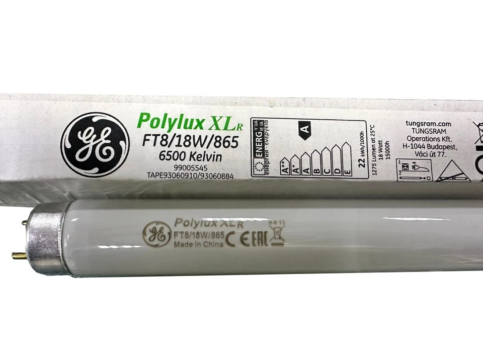 1x 18W GE T8 2ft 24" 600mm Fluorescent Tube Strip Light Bulbs 6500K Lamps G13 - Image 2 of 4