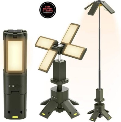 Luz de camping, linterna de camping recargable telescópica 13400 mAh eléctrica.