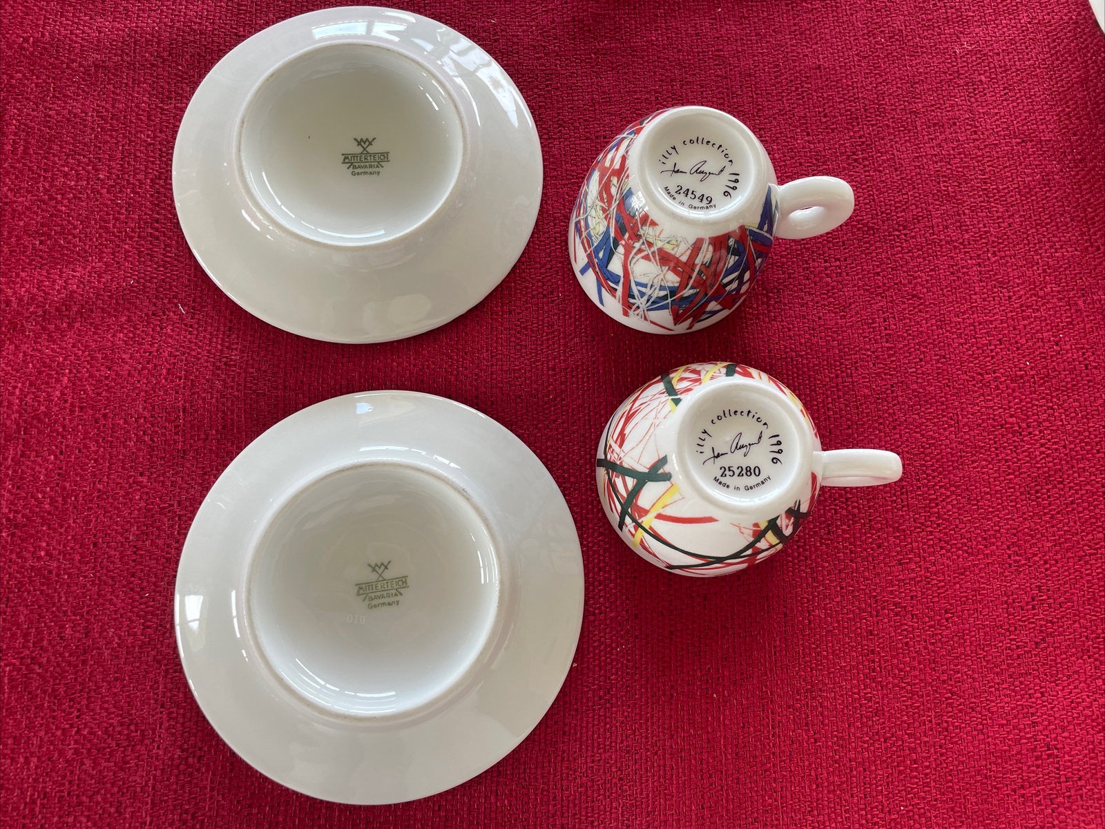 ILLY Collection Italian Riviera Espresso Cup Saucer 1996 6 Signed Mugs