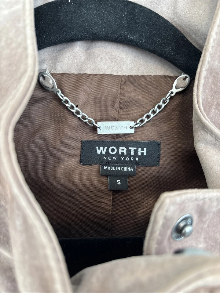 Worth Vintage 100% Leather Vest Tan Lined Zip Pockets Womens S Western Cowgirl - Image 2 of 4