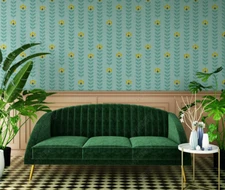 3D Fresh Floral Leaves Self-adhesive Removeable Wallpaper Wall Mural