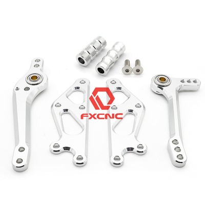 For GSXR1000 2007-2008 Brake Shift Pedal Lever Wing Footpegs Foot Rest Silver