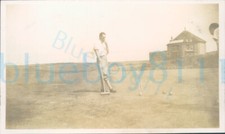1933 RN Officer on leave photo, Game of croquet  thinking 4.25*2.5"