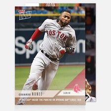 2018 EDUARDO NUNEZ 1st RED SOX OPENING DAY INSIDE-THE-PARK HR TOPPS NOW CARD #4