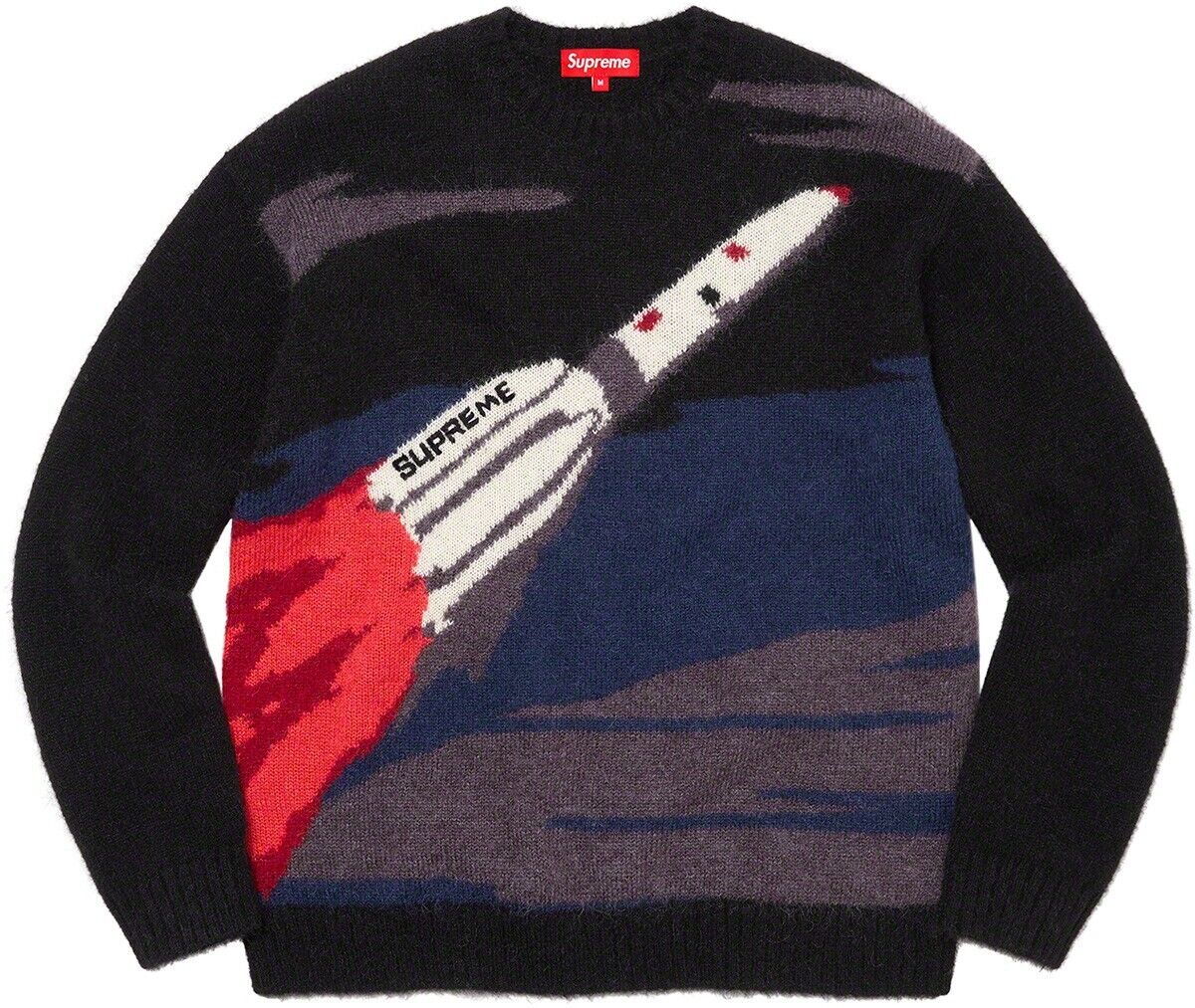 Supreme Rocket Sweater Black Medium M Mohair Knit NEW Fall Winter