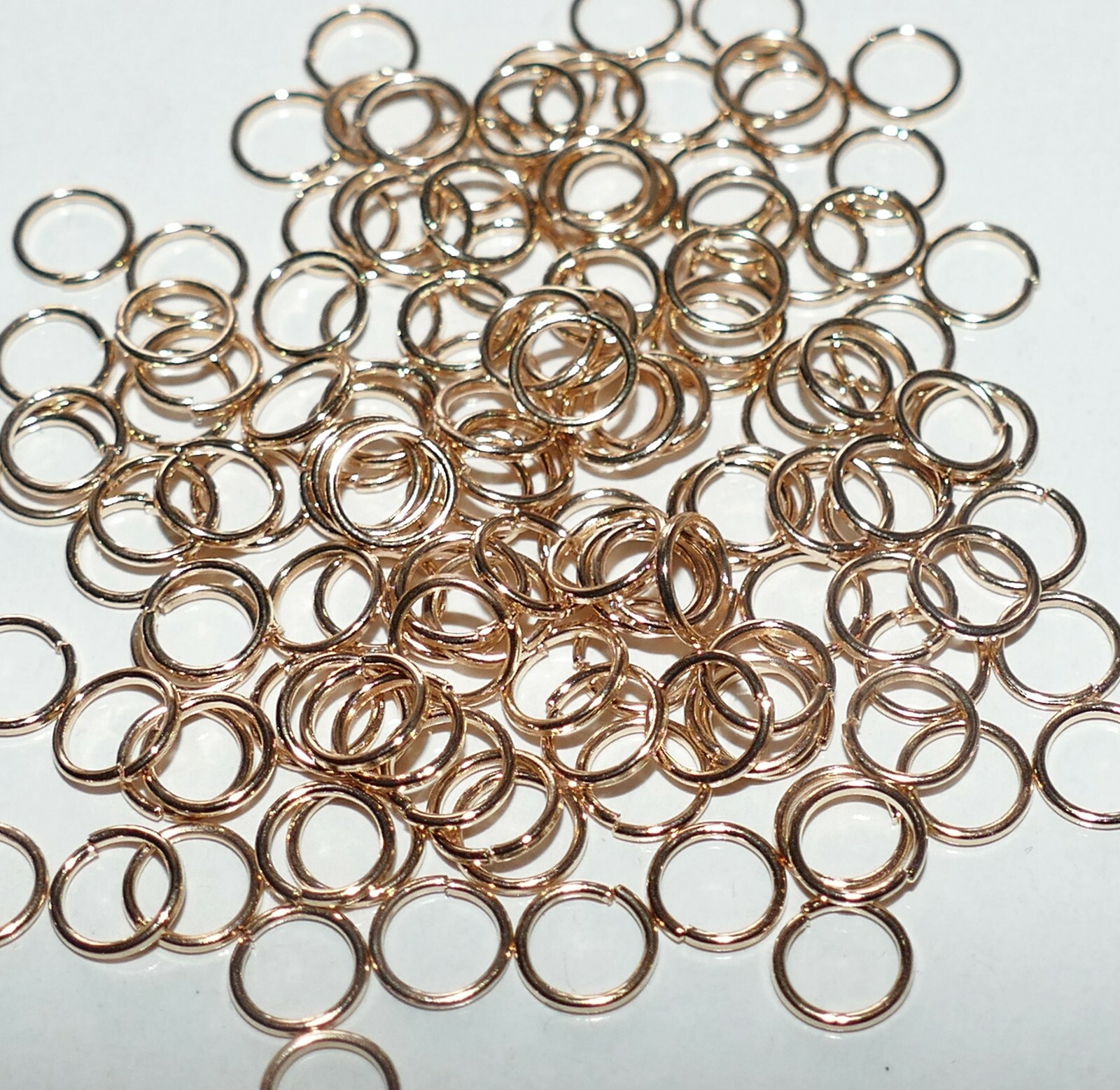 100x KC Gold 21 Gauge Open Jump Ring for Jewelry 6mm Clasp Connector