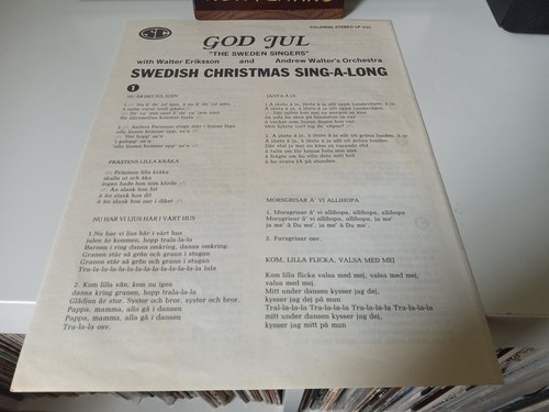 God Jul Swedish Christmas Sing-A-Long LP 1965 - Colonial Records Impressionist - Picture 3 of 18