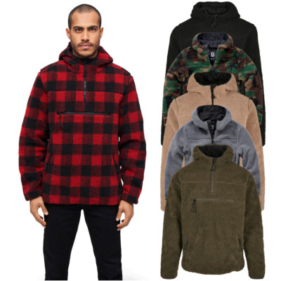 Brandit Teddyfleece Worker Pullover Jacke Half Zip Front Pocket Zipper Outdoor