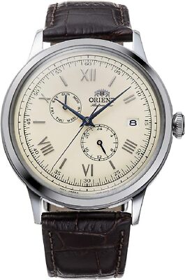 Orient RA-AK0702Y10B Men's Bambino Version 8 Day-Date 24 Hour Automatic Watch