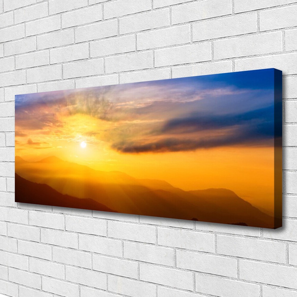 Tableau grand format 125x50 paysage montagne impression sur toile salon