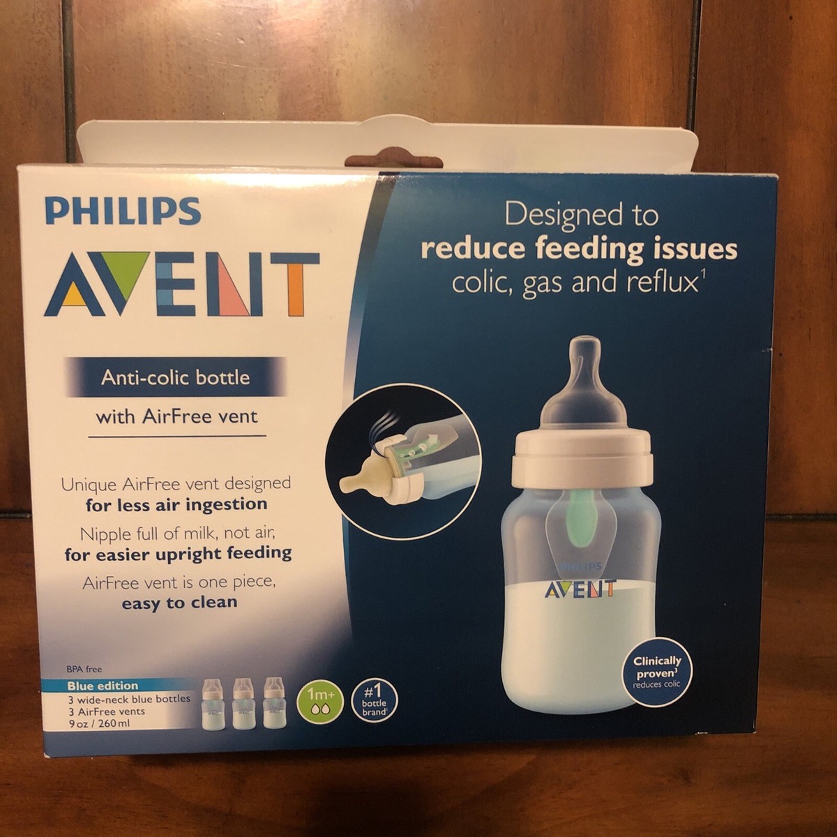 Avent Anti Colic Bottle With Air Free Vent oz Pack Blue 1m+