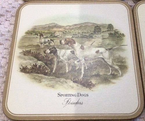 Hunting Sporting Dog Breeds 6 Gold Rim Coasters Pimpernal - Picture 4 of 8