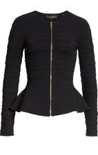 deari structured peplum cardigan
