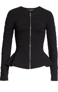 deari structured peplum cardigan