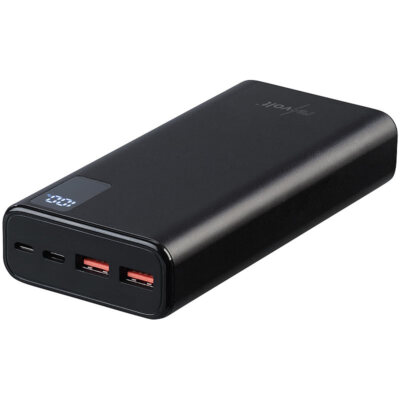 revolt USB-Powerbank, 20.000 mAh, USB-C PD, Display, Metall, QC3.0, 3 A, 20 W