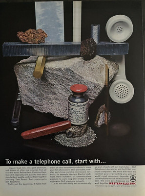 WESTERN ELECTRIC BELL SYSTEM TELEPHONE CALL VINTAGE PRINT AD 1964