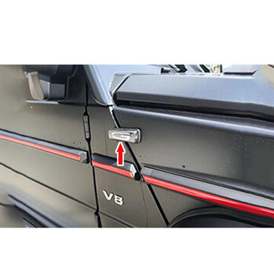 White Amber LED Side G Marker Lamp Light For 1990-2018 Mercedes Benz G550 W463 Foto 3 de 4
