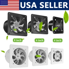 4/6/8/10" Exhaust Fan Ventilation Extractor Fan 110V Wall-Mounted Square Blower