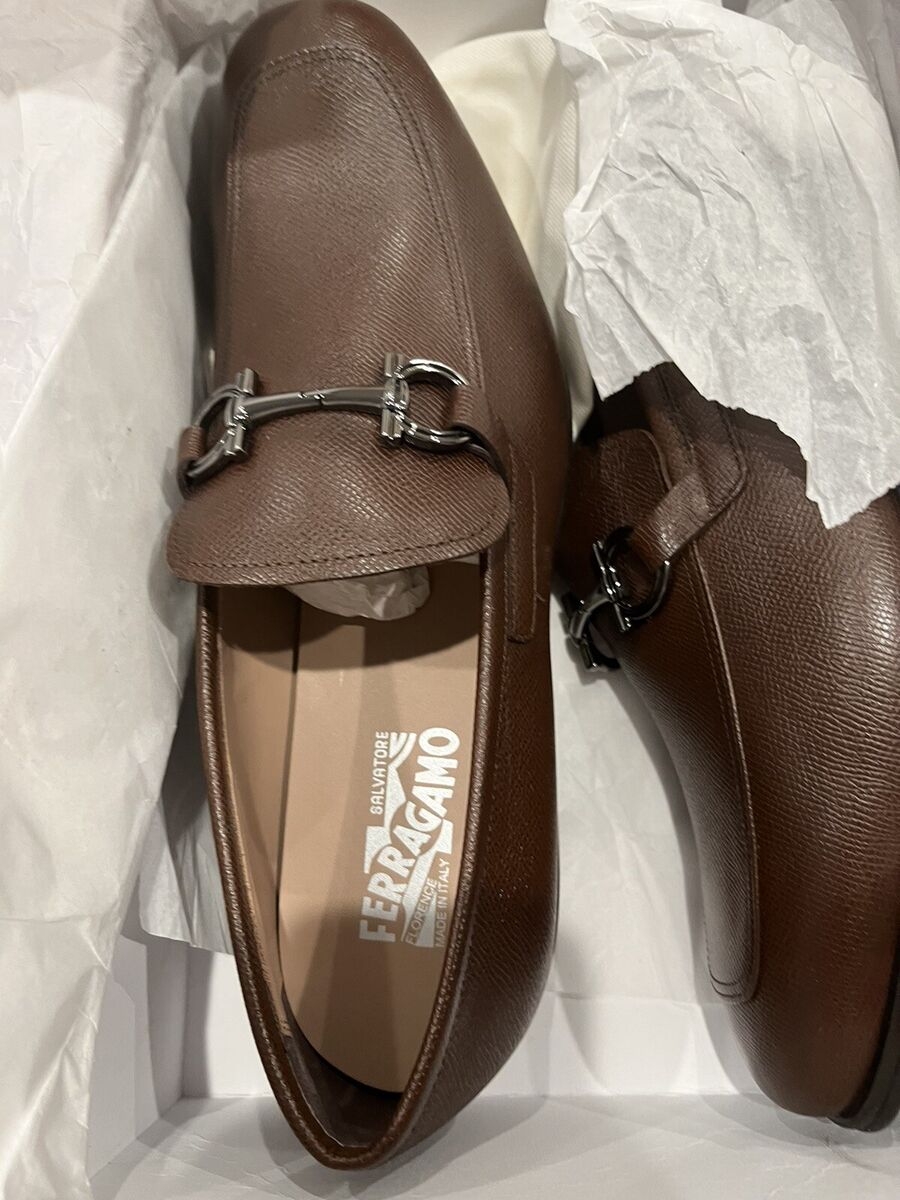 New Authentic Salvatore Ferragamo Men Brown Dress Leather New Authentic Salvatore Ferragamo Men Brown Dress Leather