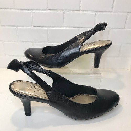 Black Sling Back Heels Size 8.5M 