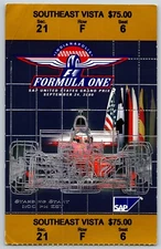 2000 F1 SAP Grand Prix Ticket Stub Indianapolis IMS Race Formula One Racing #6