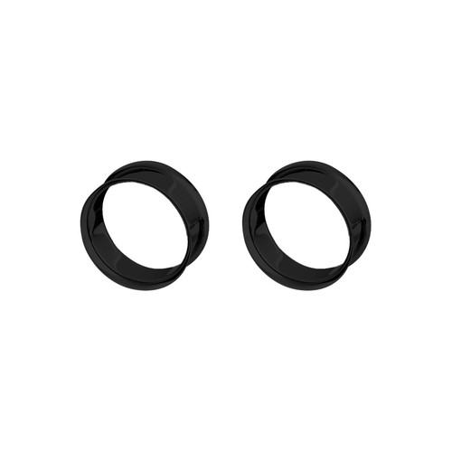 Pair of Surgical Steel PVD Black Double Flare Ear Tunnels Earlets Gauges Plugs - Picture 105 of 108