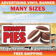 WHOOPIE PIES Advertising Banner Vinyl Sign Cookie Sweets Maine cake pie sandwich