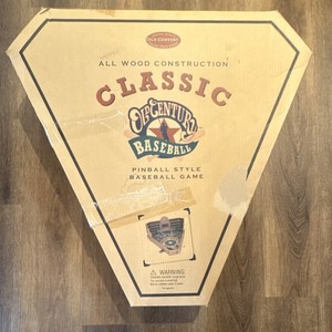 Old Century Classic Baseball Pinball Style Game All Wood Construction Orig Box