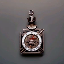 Vintage (very Unique) Double-Sided Knights Templar Masonic Pendant 