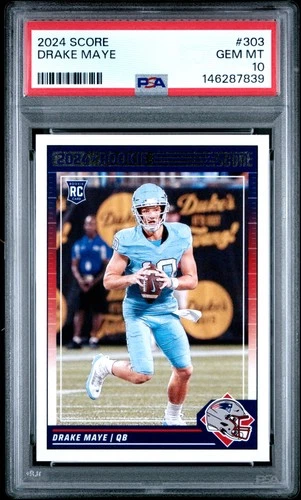 146287839 Drake Maye 2024 Panini Score #303 Rookie RC PSA 10