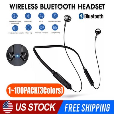 Waterproof Bluetooth 5.0 Stereo Sport Wireless Headphones in Ear Headset lot USA
