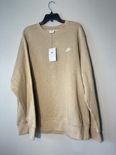 Nike Men's Club Fleece Sweatshirt Size 2XL Beige NWT FN3886