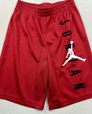 Air Jordan Basketball Shorts Red Big Logo Elastic Waist Boys Large 12-13 yrs B8