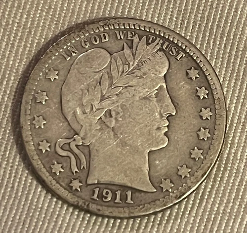 1911-s barber quarter, F / VF .  better date and grade