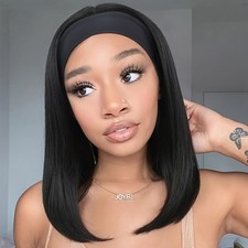 Bob Headband Wigs for Women 10/14 inch Easy Put On and Go Glueless Wigs Short St