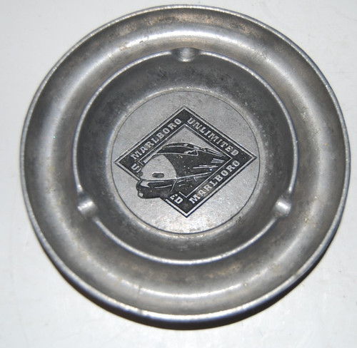 Vintage Marlboro Unlimited Train Silver Bullet Pewter Ashtray
