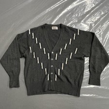 Vintage Bullocks Wilshire Ballantyne Cardigan Sweater Cashmere Scotland Men Md