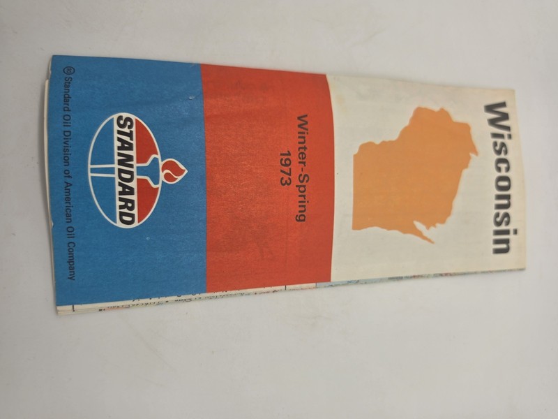 Standard Oil Company Wisconsin Road Map Winter-Spring 1973 Gas & Oil