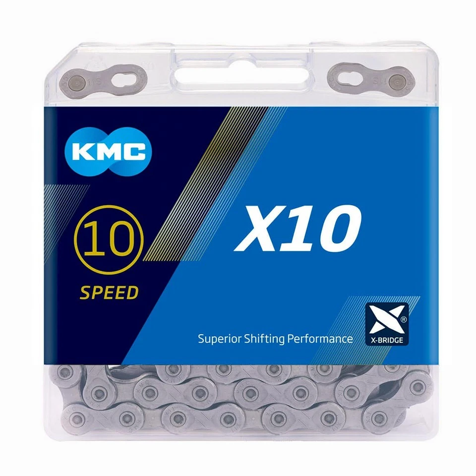 KMC X10 Chain Grey 114 Link 10 Speed Bicycle Chain - Imagen 1 de 1