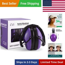 34dB NRR Hearing Protection Ear Muffs   Highest NRR Compact Design Ear Protec...